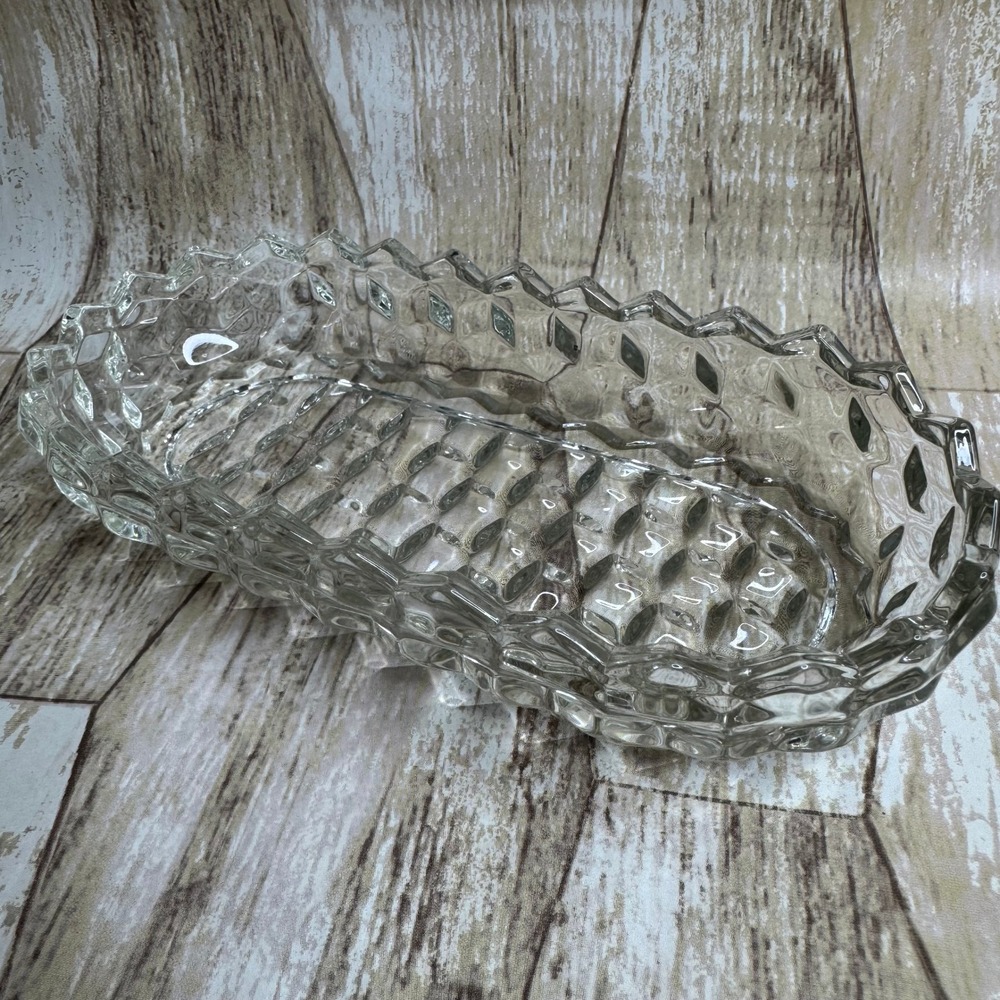 Vintage Fostoria American Glass Clear Glass‎ Relish Pickle Dish Tray 7.5 Inch